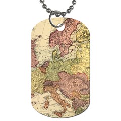 Retro Old Vintage Map Of Europe Dog Tag (two Sides)