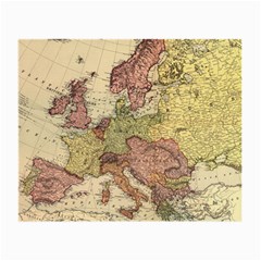 Retro Old Vintage Map Of Europe Small Glasses Cloth