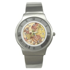 Retro Old Vintage Map Of Europe Stainless Steel Watch