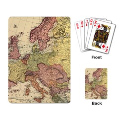 Retro Old Vintage Map Of Europe Playing Cards Single Design (rectangle)