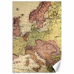 Retro Old Vintage Map Of Europe Canvas 12  X 18 