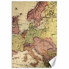 Retro Old Vintage Map Of Europe Canvas 20  X 30 