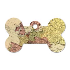 Retro Old Vintage Map Of Europe Dog Tag Bone (two Sides)