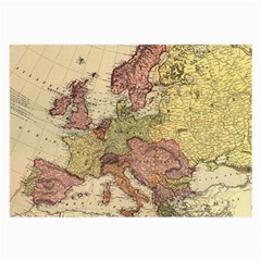 Retro Old Vintage Map Of Europe Large Glasses Cloth (2 Sides)