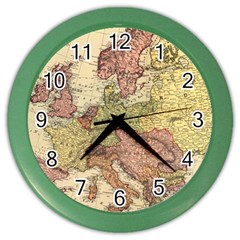 Retro Old Vintage Map Of Europe Color Wall Clock