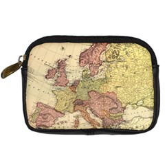 Retro Old Vintage Map Of Europe Digital Camera Leather Case