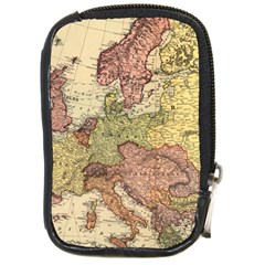 Retro Old Vintage Map Of Europe Compact Camera Leather Case