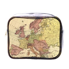 Retro Old Vintage Map Of Europe Mini Toiletries Bag (one Side)