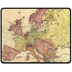 Retro Old Vintage Map Of Europe Fleece Blanket (medium)