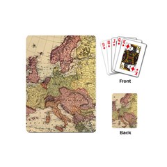 Retro Old Vintage Map Of Europe Playing Cards Single Design (mini)