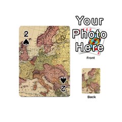 Retro Old Vintage Map Of Europe Playing Cards 54 Designs (mini)