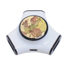 Retro Old Vintage Map Of Europe 3-port Usb Hub