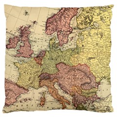 Retro Old Vintage Map Of Europe Large Cushion Case (one Side)