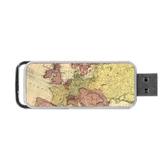 Retro Old Vintage Map Of Europe Portable Usb Flash (two Sides)