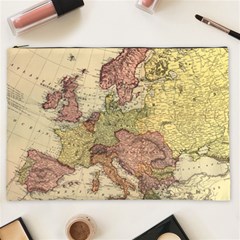 Retro Old Vintage Map Of Europe Cosmetic Bag (xxl)