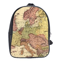 Retro Old Vintage Map Of Europe School Bag (xl)