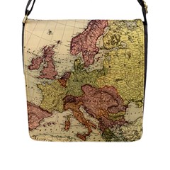 Retro Old Vintage Map Of Europe Flap Closure Messenger Bag (l)