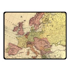 Retro Old Vintage Map Of Europe Two Sides Fleece Blanket (small)