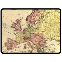 Retro Old Vintage Map Of Europe Two Sides Fleece Blanket (large)