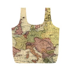 Retro Old Vintage Map Of Europe Full Print Recycle Bag (m)