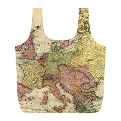 Retro Old Vintage Map Of Europe Full Print Recycle Bag (l)