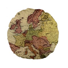 Retro Old Vintage Map Of Europe Standard 15  Premium Flano Round Cushions