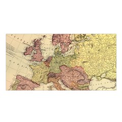 Retro Old Vintage Map Of Europe Satin Shawl 45  X 80 