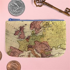 Retro Old Vintage Map Of Europe Large Coin Purse