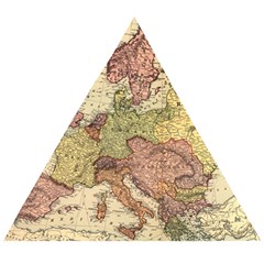 Retro Old Vintage Map Of Europe Wooden Puzzle Triangle