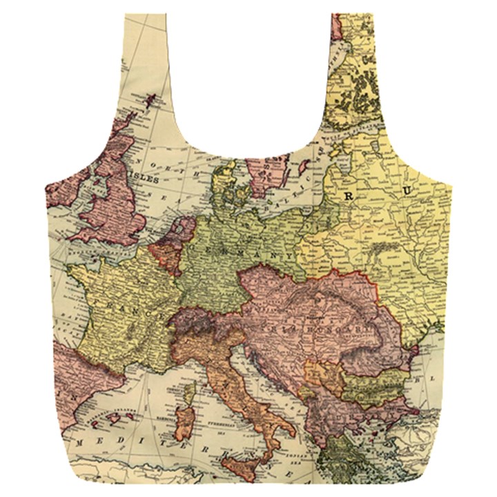 Retro Old Vintage Map Of Europe Full Print Recycle Bag (XXL)