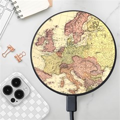 Retro Old Vintage Map Of Europe Wireless Fast Charger(black)