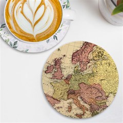 Retro Old Vintage Map Of Europe Uv Print Round Tile Coaster