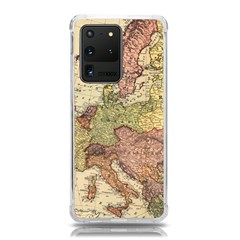 Retro Old Vintage Map Of Europe Samsung Galaxy S20 Ultra 6 9 Inch Tpu Uv Case