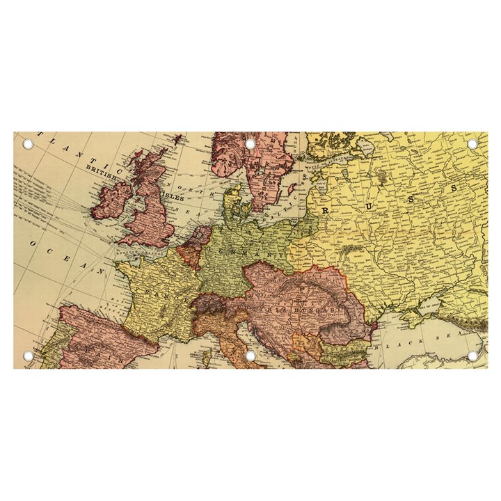 Retro Old Vintage Map Of Europe Banner and Sign 4  x 2 