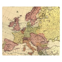 Retro Old Vintage Map Of Europe Premium Plush Fleece Blanket (small)