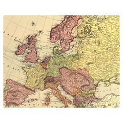 Retro Old Vintage Map Of Europe Premium Plush Fleece Blanket (medium)