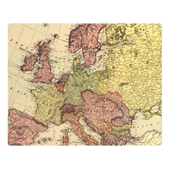 Retro Old Vintage Map Of Europe Premium Plush Fleece Blanket (large)