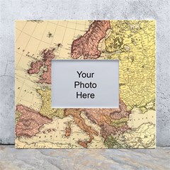 Retro Old Vintage Map Of Europe White Wall Photo Frame 5  X 7 