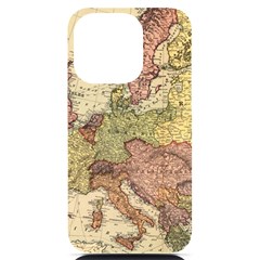 Retro Old Vintage Map Of Europe Iphone 14 Pro Black Uv Print Pc Hardshell Case