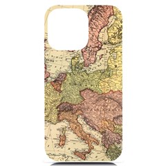 Retro Old Vintage Map Of Europe Iphone 14 Pro Max Black Uv Print Pc Hardshell Case