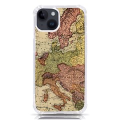 Retro Old Vintage Map Of Europe Iphone 14 Tpu Uv Print Case