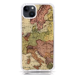 Retro Old Vintage Map Of Europe Iphone 14 Plus Tpu Uv Print Case