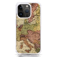 Retro Old Vintage Map Of Europe Iphone 14 Pro Tpu Uv Print Case