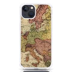 Retro Old Vintage Map Of Europe Iphone 13 Tpu Uv Print Case