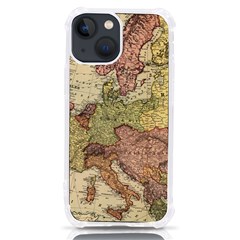 Retro Old Vintage Map Of Europe Iphone 13 Mini Tpu Uv Print Case