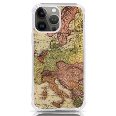 Retro Old Vintage Map Of Europe Iphone 13 Pro Max Tpu Uv Print Case