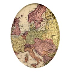 Retro Old Vintage Map Of Europe Oval Glass Fridge Magnet (4 Pack)