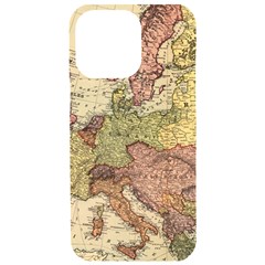 Retro Old Vintage Map Of Europe Iphone 15 Pro Max Black Uv Print Pc Hardshell Case