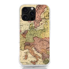 Retro Old Vintage Map Of Europe Iphone 16 Pro Max Tpu Uv Print Case