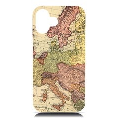 Retro Old Vintage Map Of Europe Iphone 16 Plus Black Uv Print Pc Hardshell Case